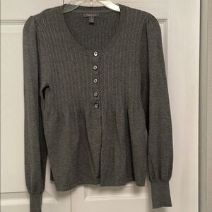 Apt. 9 Gray Cardigan Sweater Medium Petite Like New Condition